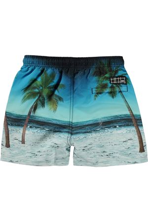 Blue Niko photograph-print swim shorts MOLO KIDS | 8S24P4033430